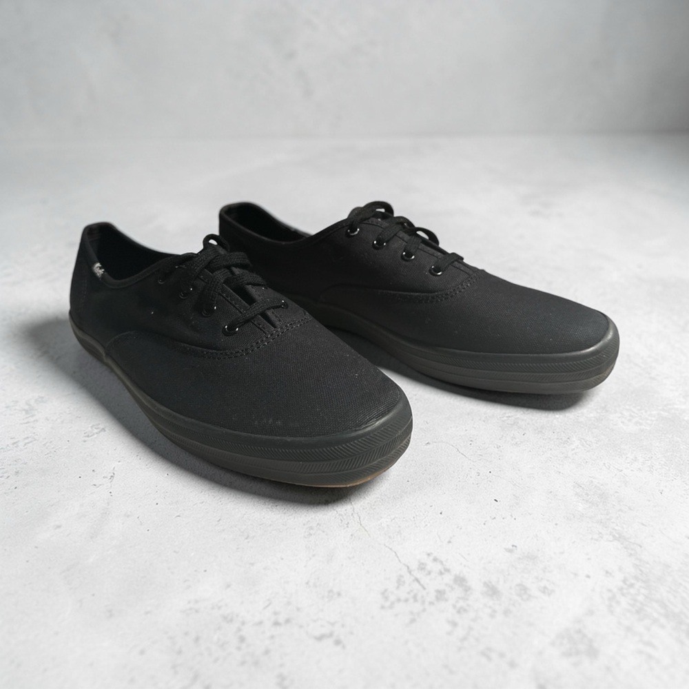 Keds Black Canvas Sneakers Women’s Size 10 Lace Up Casual Shoes - Picture 5 of 8
